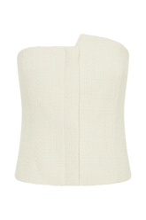 Parker Boucle Strapless Asymmetric Top - Ivory